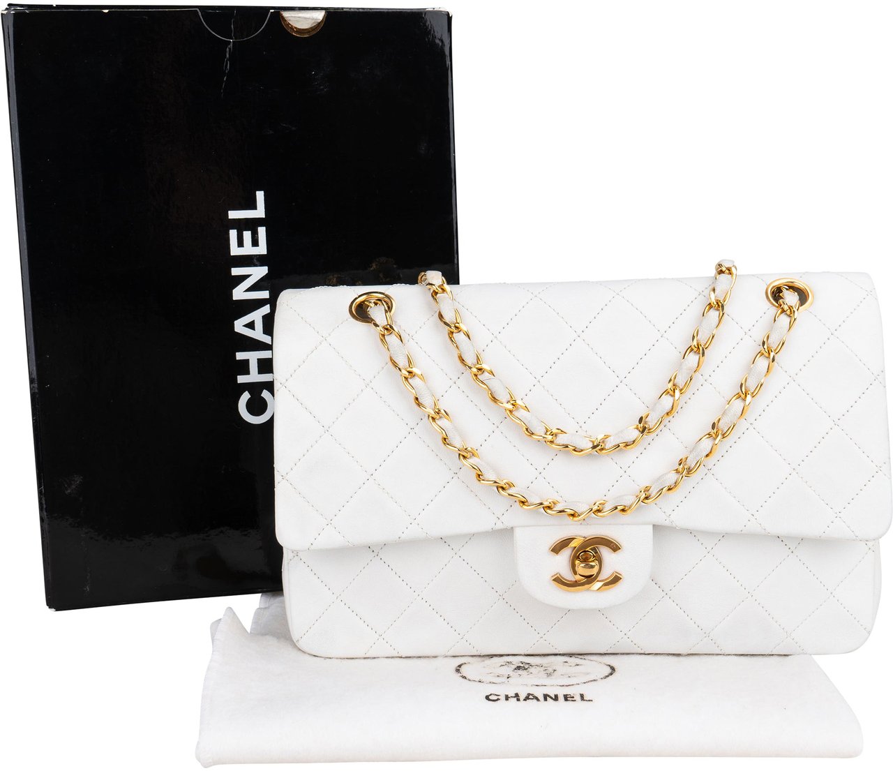 Chanel Chanel Quilted Lambskin 24K Gold Medium Double Flap Crossbody Bag Wit