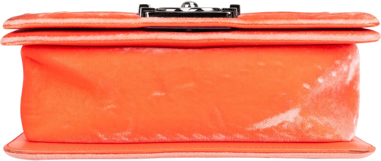 Chanel Chanel Quilted Velvet Boy Single Flap Crossbody Bag Oranje