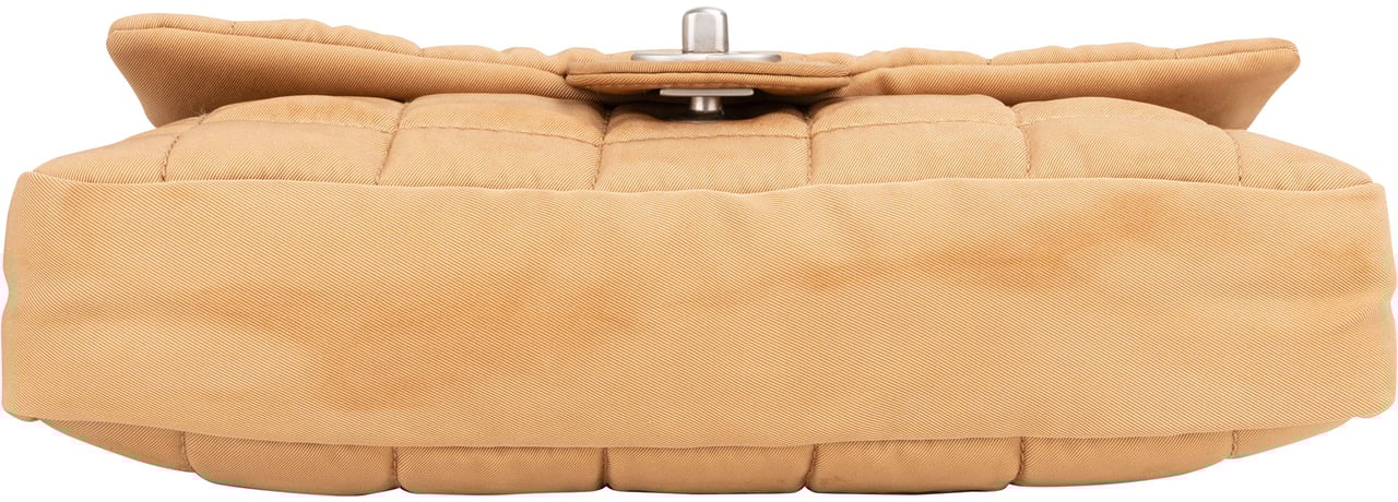 Chanel Chanel Quilted Cotton Choco Bar Single Flap Crossbody Bag Beige