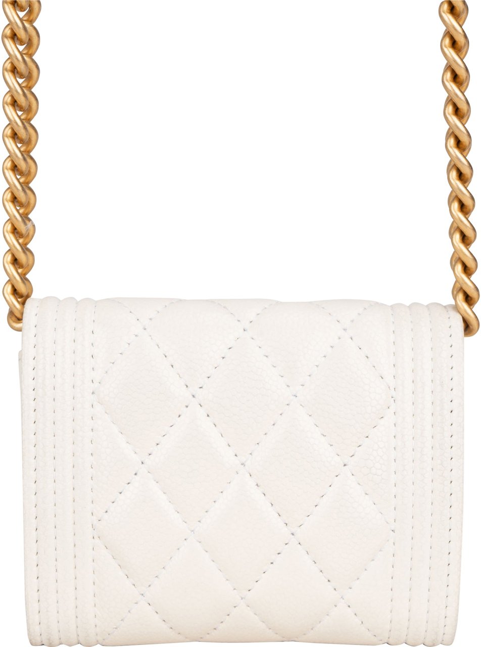 Chanel Quilted Lambskin Box Micro Single Flap Crossbody Bag Wit