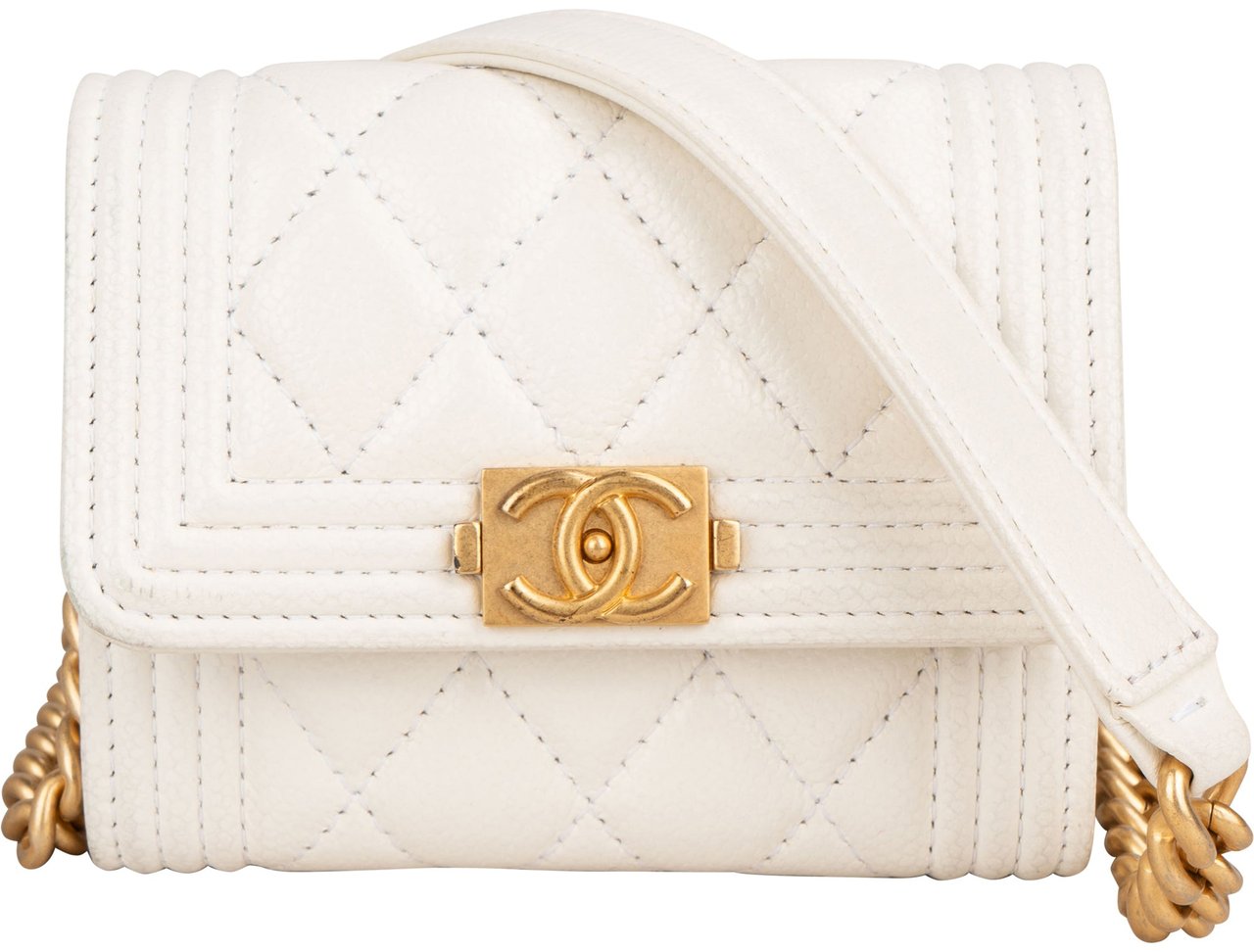 Chanel Quilted Lambskin Box Micro Single Flap Crossbody Bag Wit