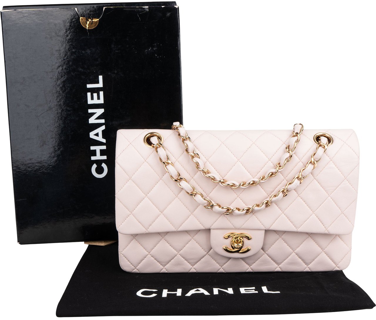 Chanel Chanel Quilted Lambskin 24K Gold Medium Double Flap Crossbody Bag Rood