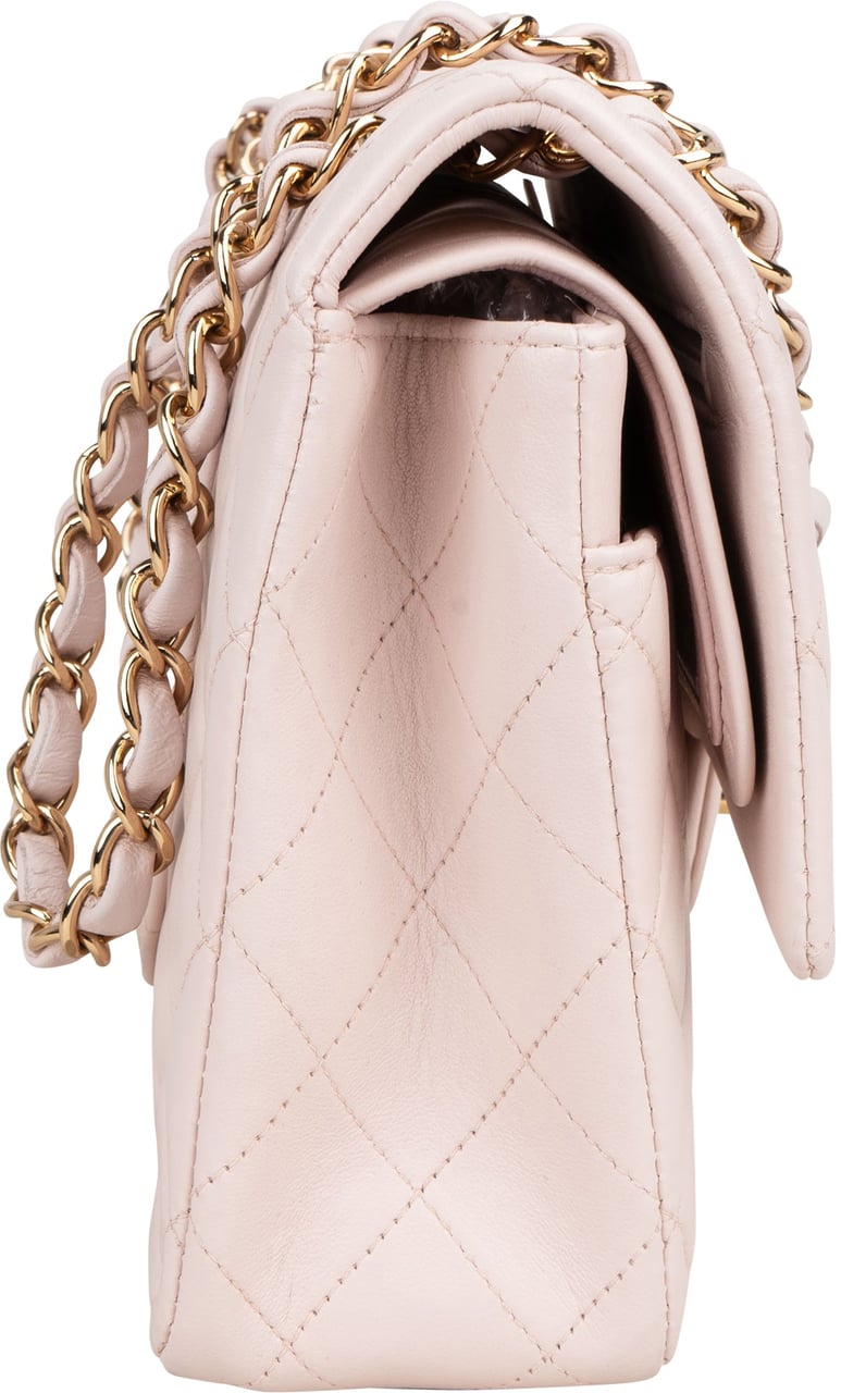 Chanel Chanel Quilted Lambskin 24K Gold Medium Double Flap Crossbody Bag Rood