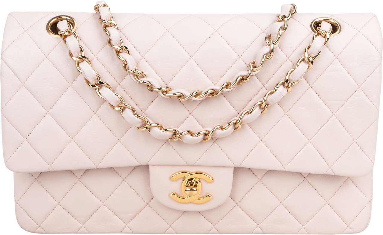 Chanel Chanel Quilted Lambskin 24K Gold Medium Double Flap Crossbody Bag Rood