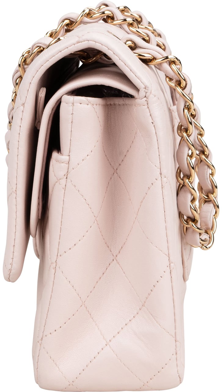 Chanel Chanel Quilted Lambskin 24K Gold Medium Double Flap Crossbody Bag Rood