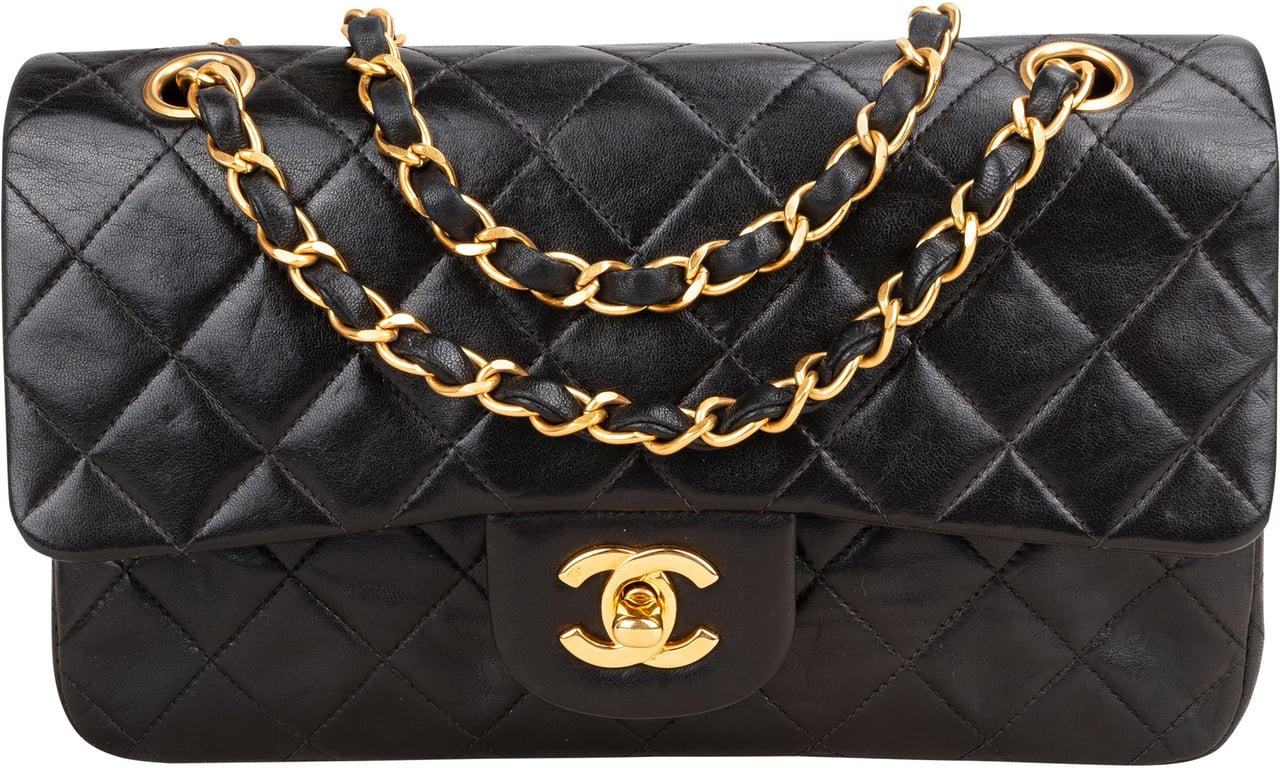 Chanel Chanel Quilted Lambskin 24K Gold Small Double Flap Crossbody Bag Divers