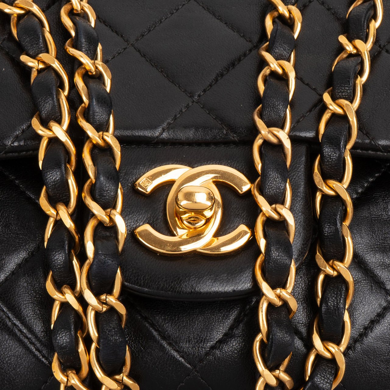 Chanel Chanel Quilted Lambskin 24K Gold Small Double Flap Crossbody Bag Divers