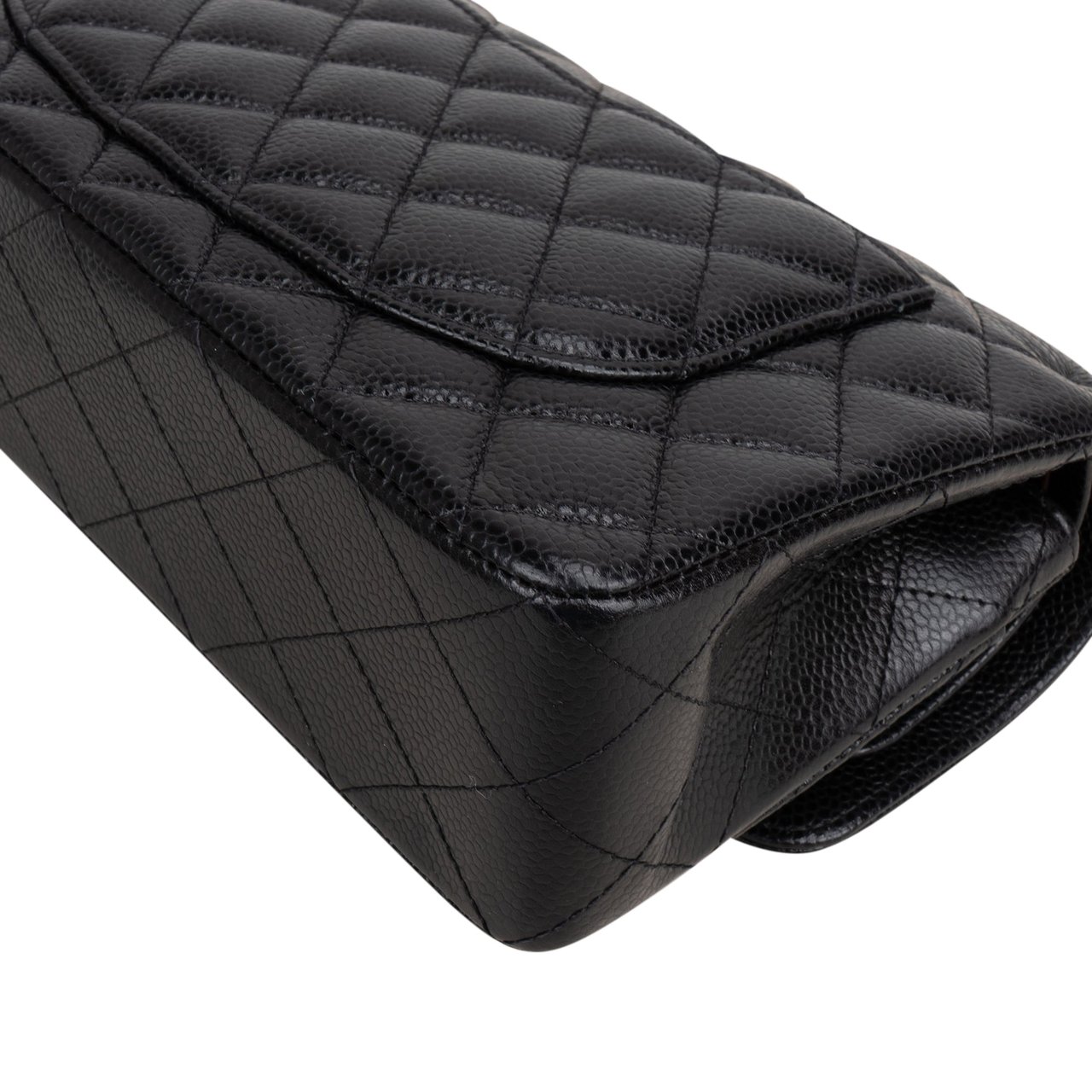 Chanel Chanel Quilted Caviar Leather Small Double Flap Crossbody Bag Zwart