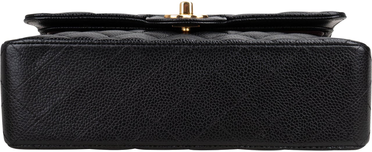 Chanel Chanel Quilted Caviar Leather Small Double Flap Crossbody Bag Zwart