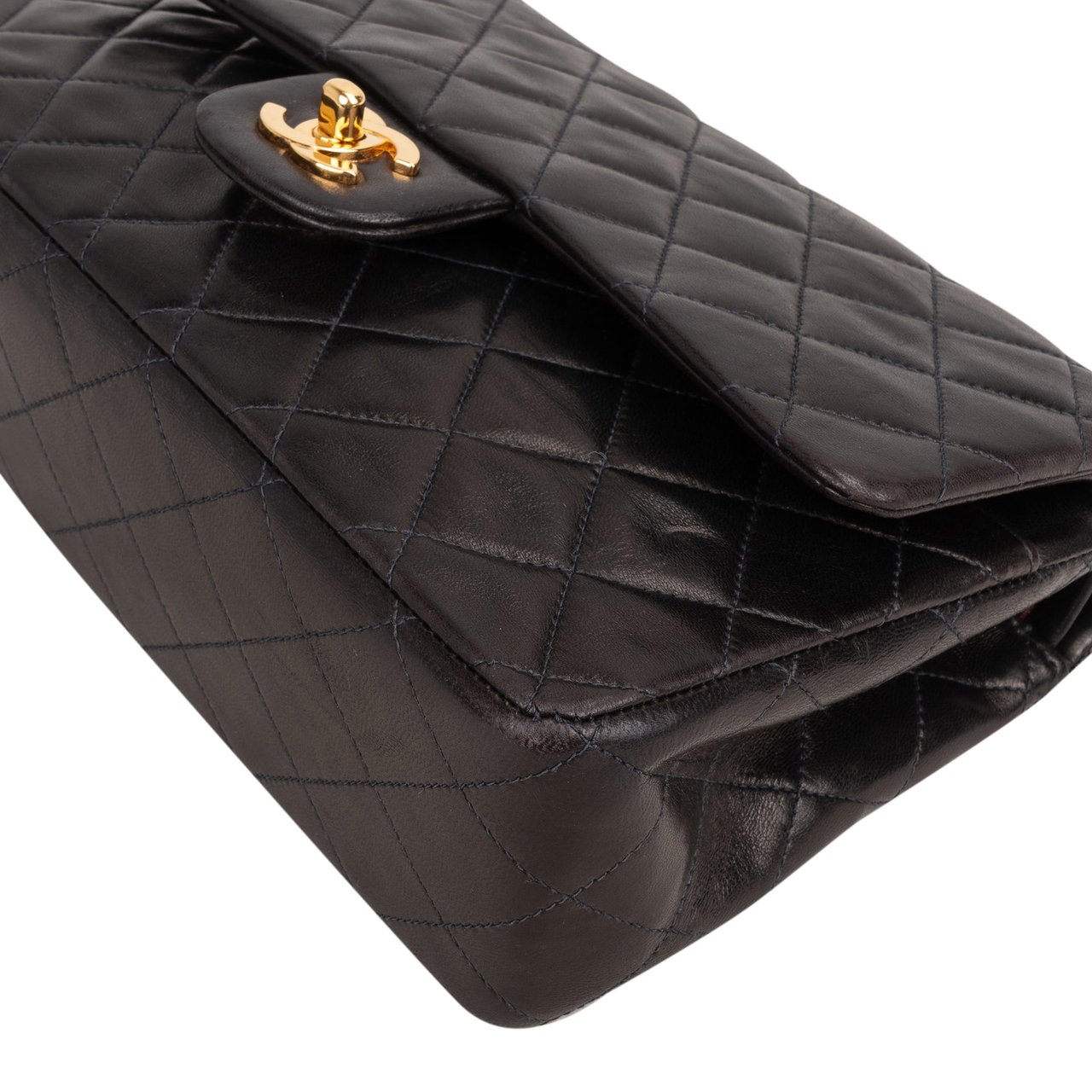 Chanel Chanel Quilted Lambskin 24K Gold Medium Double Flap Crossbody Bag Bruin