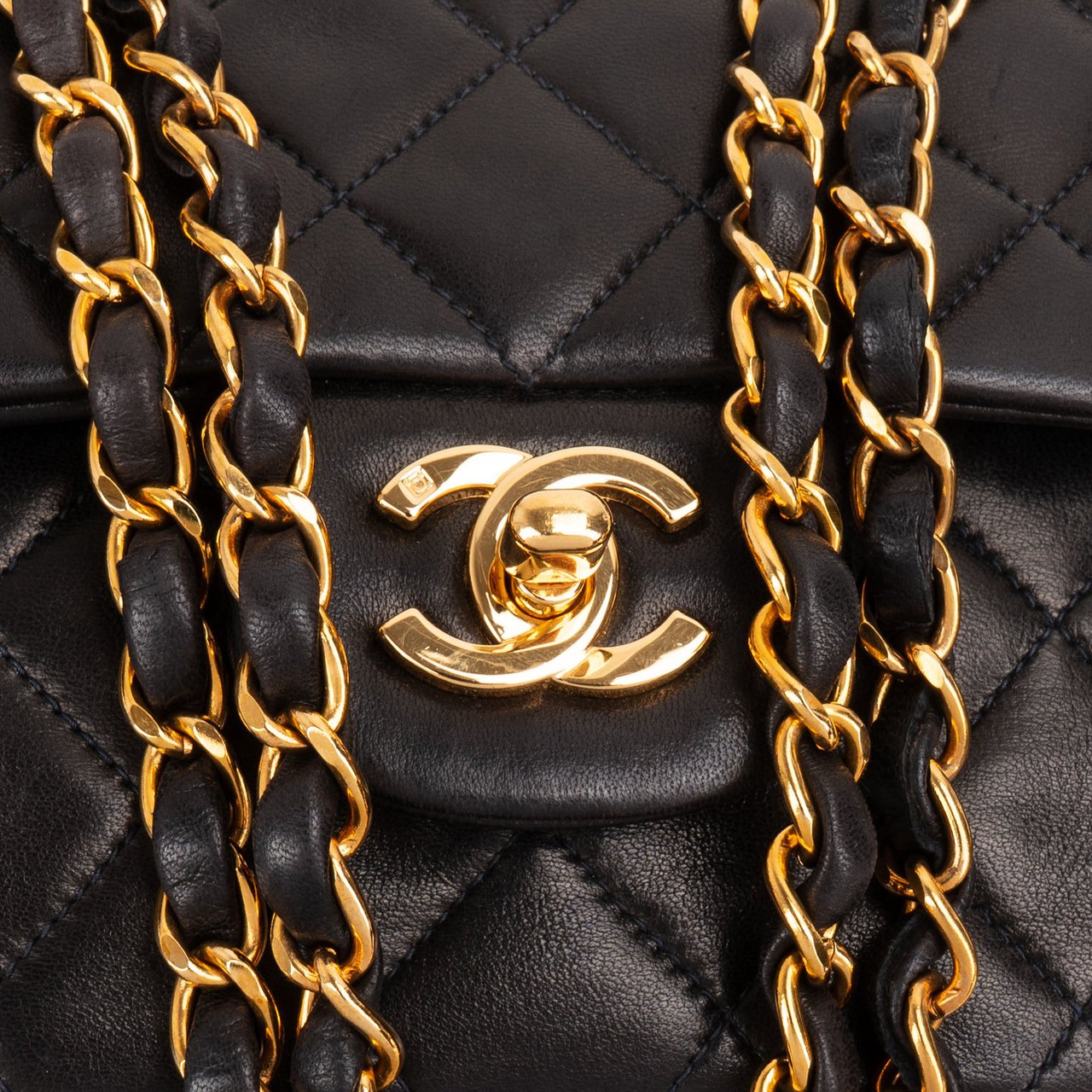 Chanel Chanel Quilted Lambskin 24K Gold Medium Double Flap Crossbody Bag Bruin