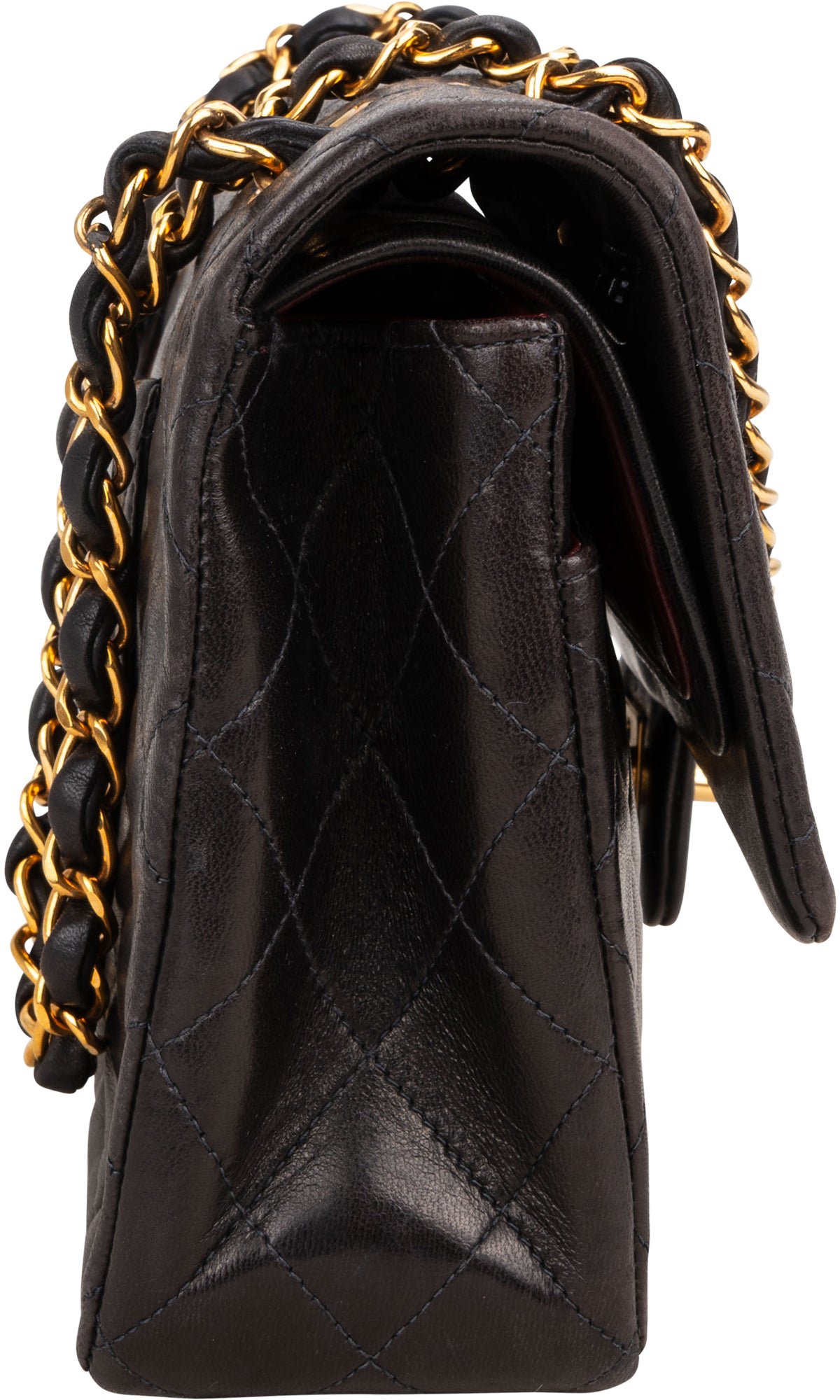 Chanel Chanel Quilted Lambskin 24K Gold Medium Double Flap Crossbody Bag Bruin