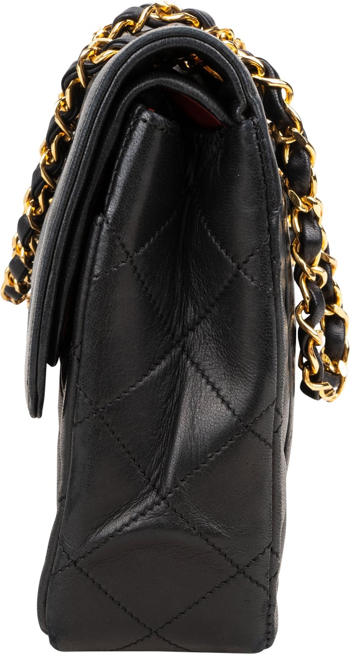 Chanel Chanel Quilted Lambskin Bicolor Double Flap Crossbody Bag Zwart