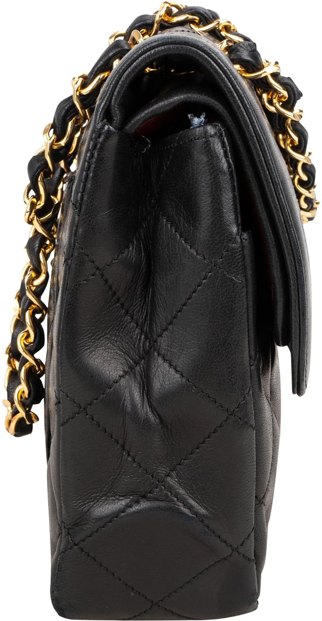 Chanel Chanel Quilted Lambskin Bicolor Double Flap Crossbody Bag Zwart