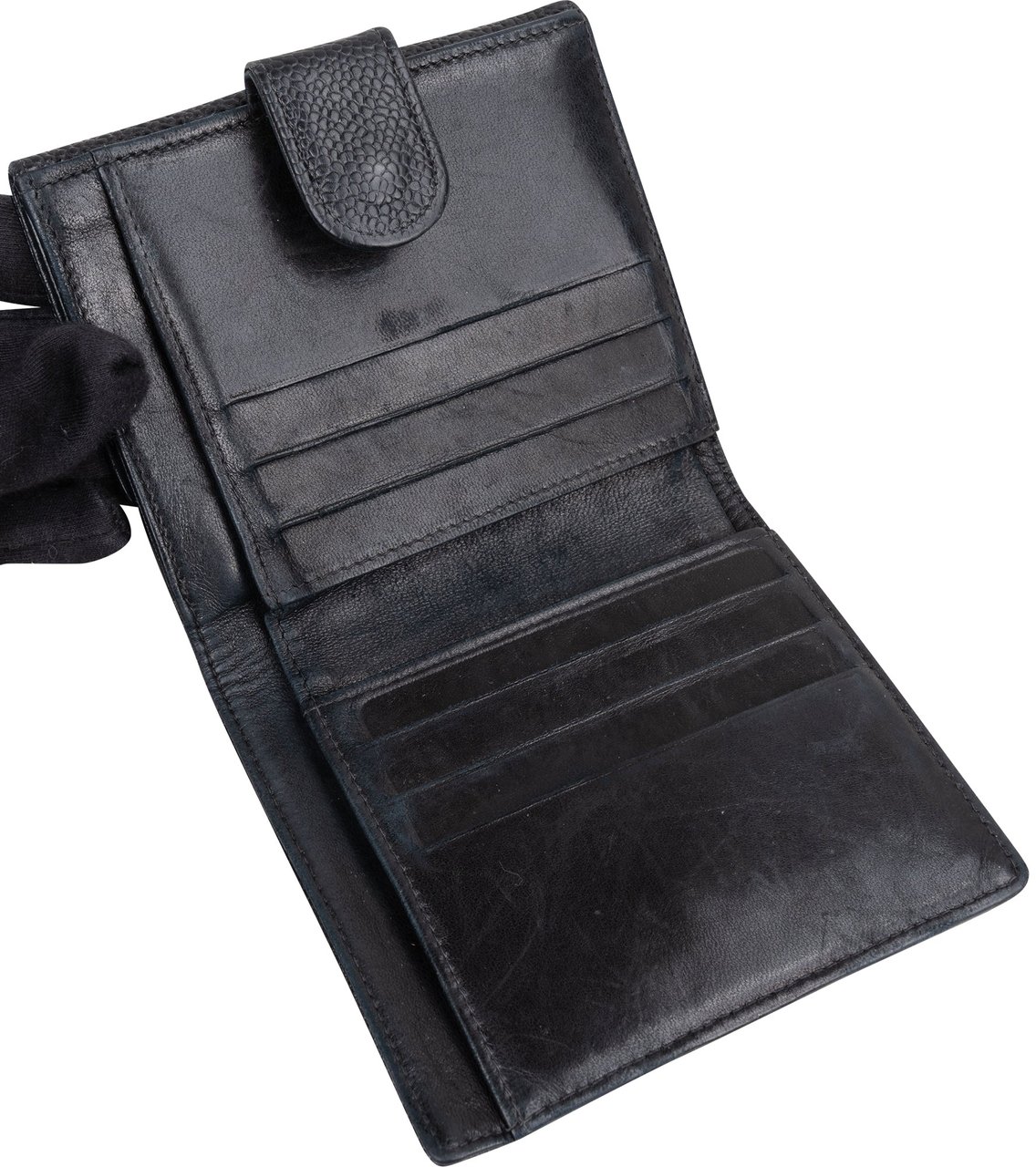 Chanel Chanel Caviar Leather CC Wallet Zwart