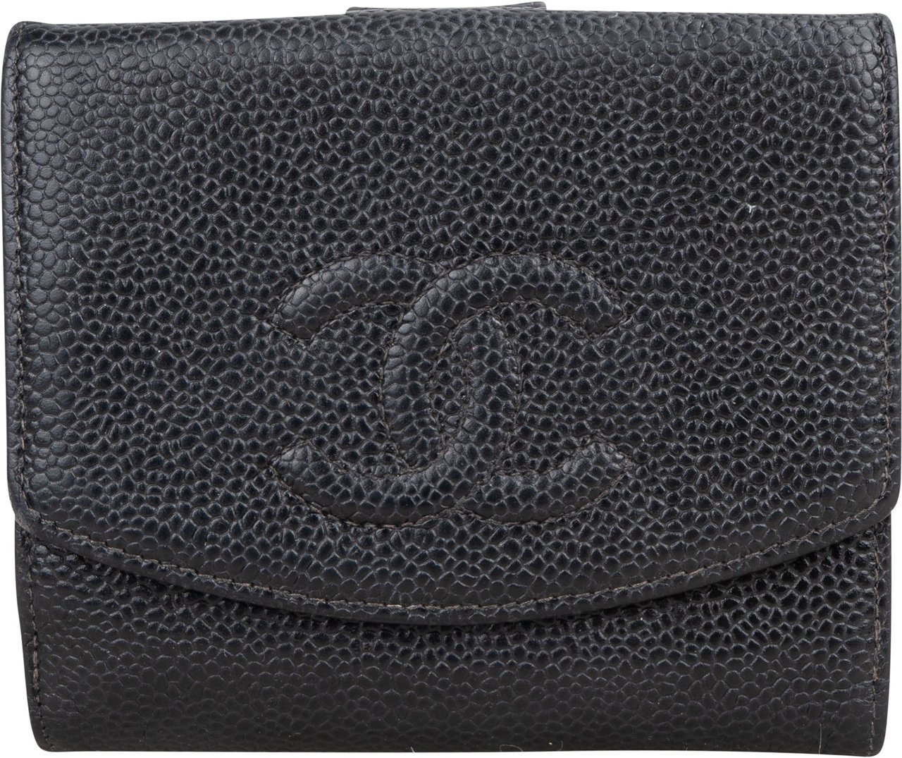 Chanel Chanel Caviar Leather CC Wallet Zwart