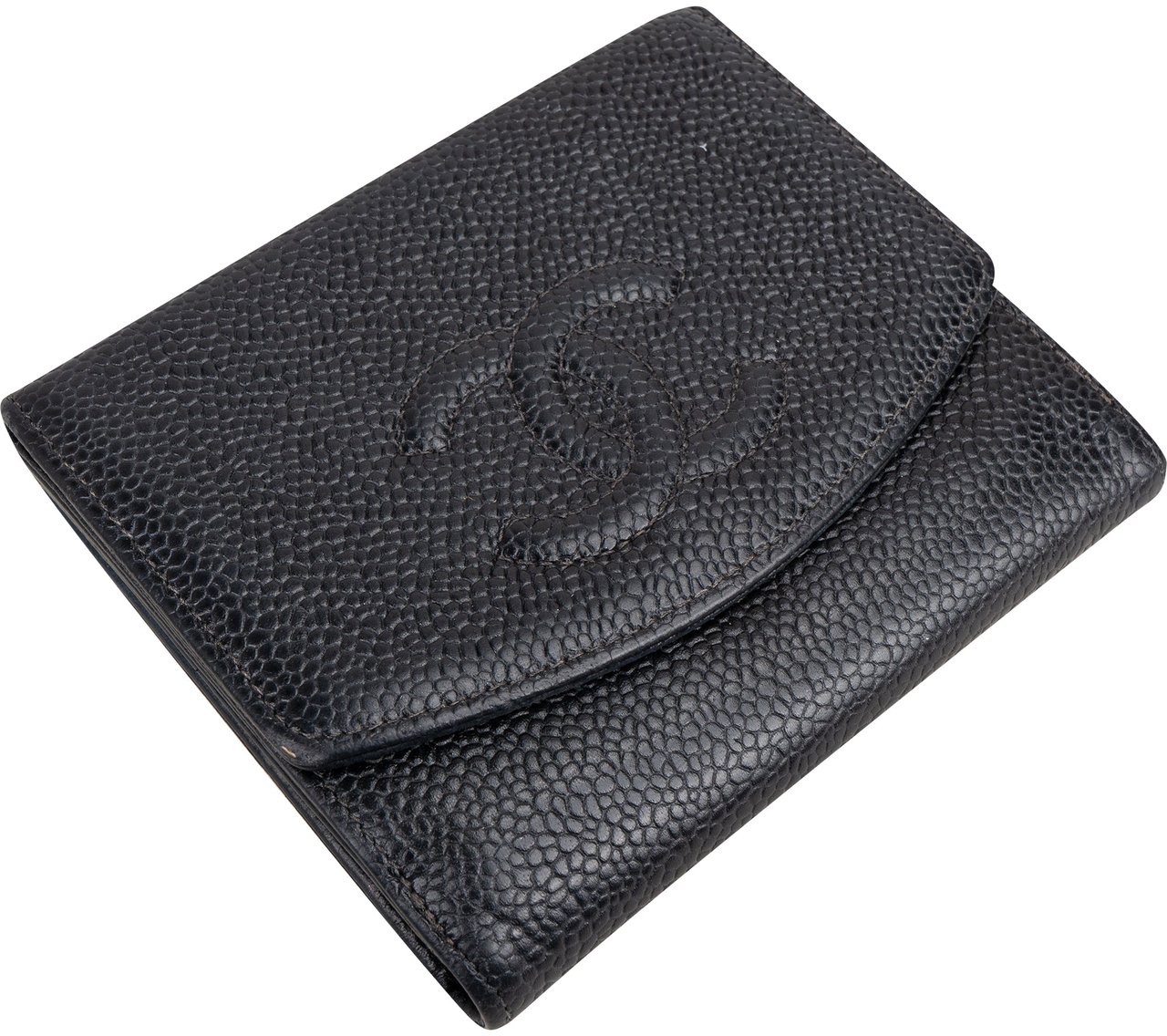Chanel Caviar Leather CC Wallet Zwart