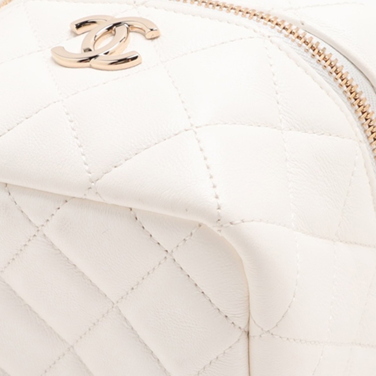 Chanel Quilted Lambskin Cube Chain Wristlet Case Wit