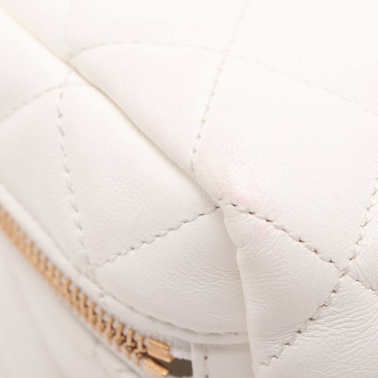 Chanel Quilted Lambskin Cube Chain Wristlet Case Wit