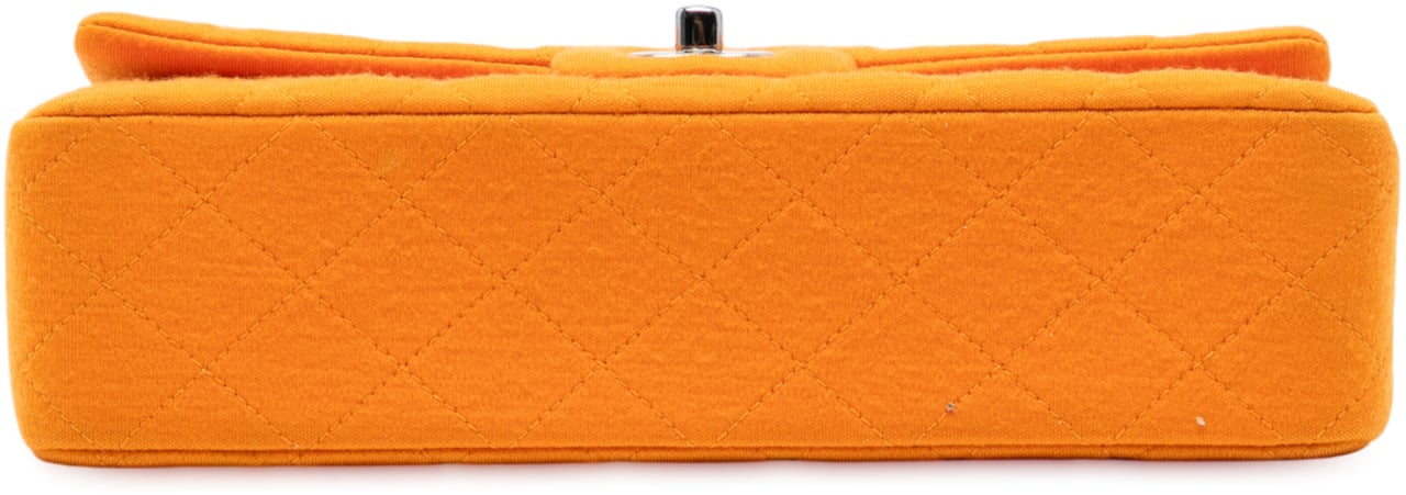 Chanel Medium Classic Jersey Double Flap Oranje