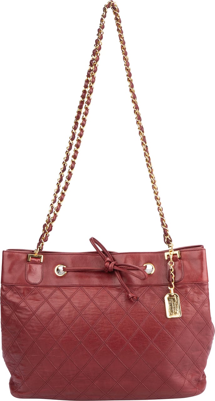 Chanel Chanel Bordeaux Quilted Lambskin Shoulder Bag Divers