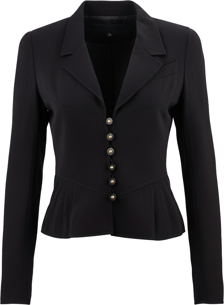 Chanel Chanel Black Wool Jacket (DE36 / FR38) Zwart