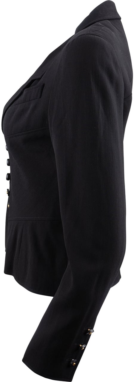 Chanel Chanel Black Wool Jacket (DE36 / FR38) Zwart