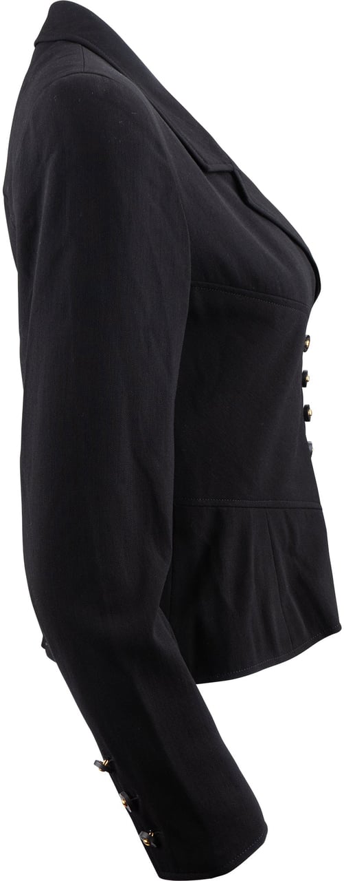 Chanel Chanel Black Wool Jacket (DE36 / FR38) Zwart