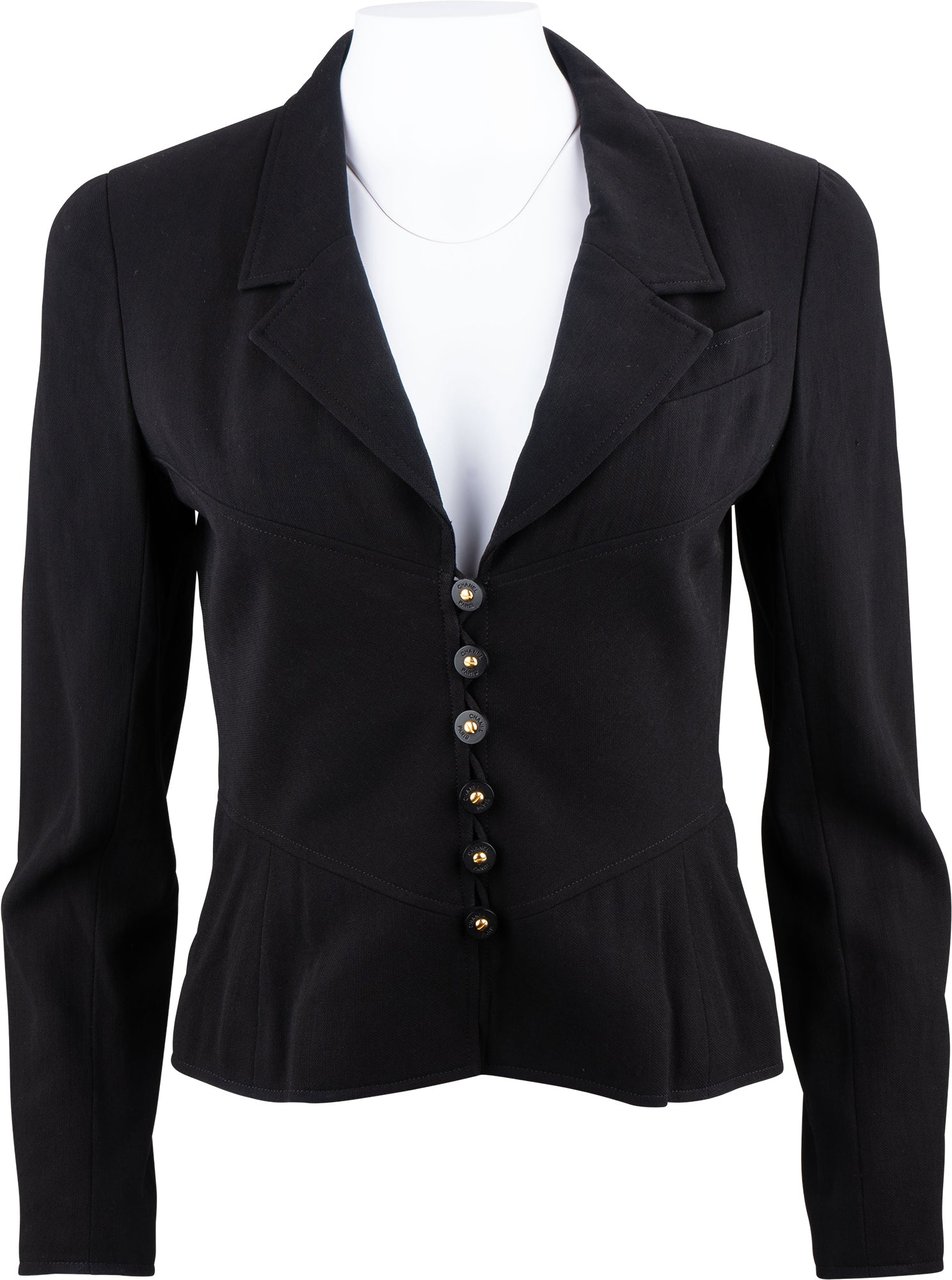 Chanel Chanel Black Wool Jacket (DE36 / FR38) Zwart