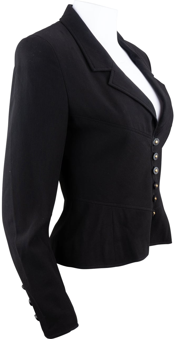 Chanel Chanel Black Wool Jacket (DE36 / FR38) Zwart