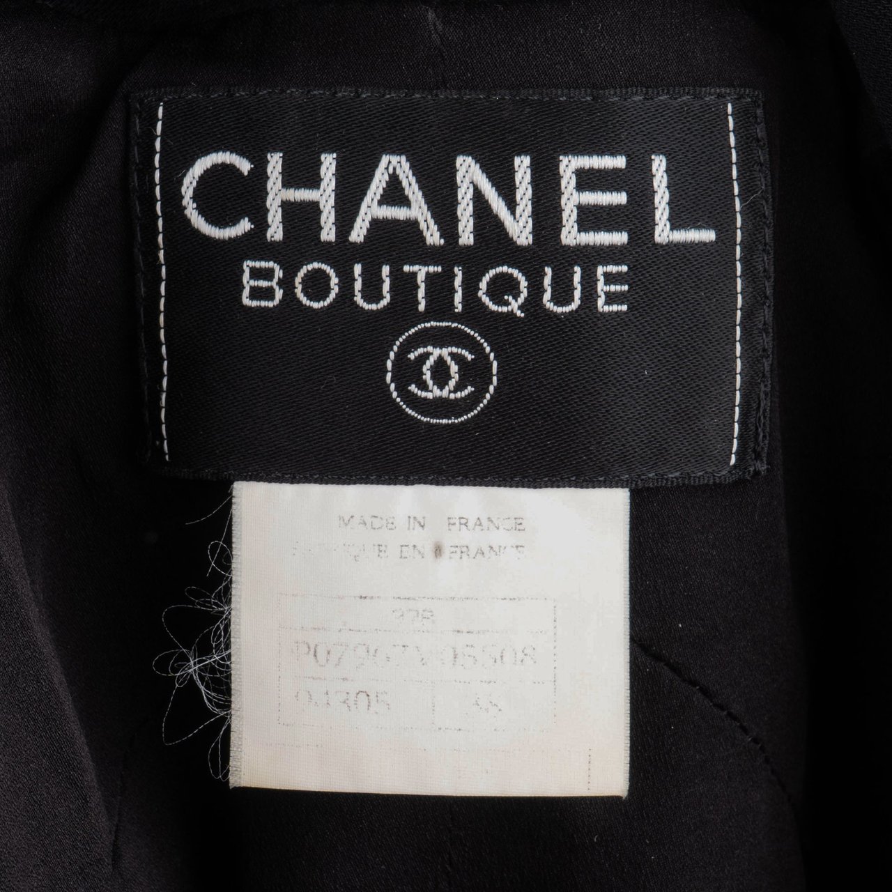 Chanel Chanel Black Wool Jacket (DE36 / FR38) Zwart