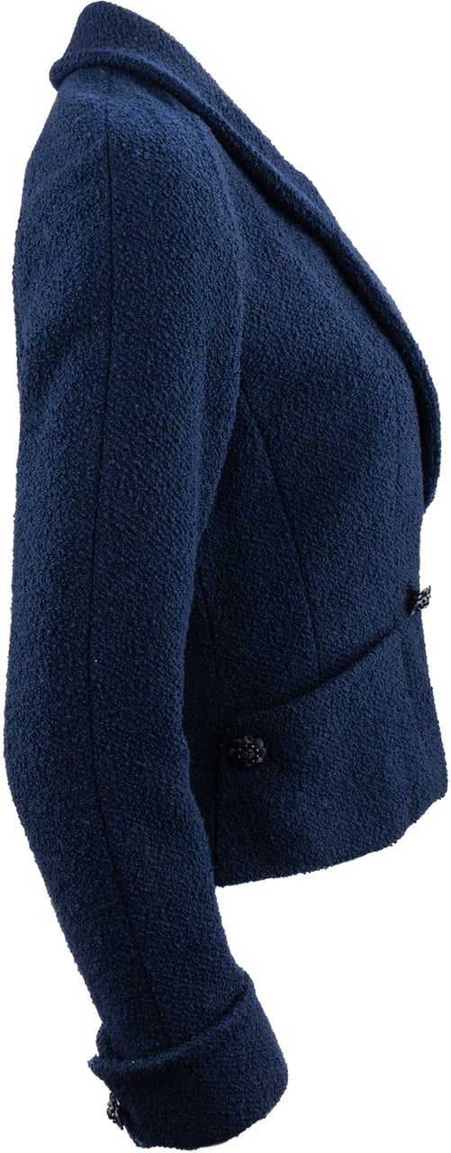 Chanel Chanel Bleu Tweed Jacket (D36 / FR38) Blauw