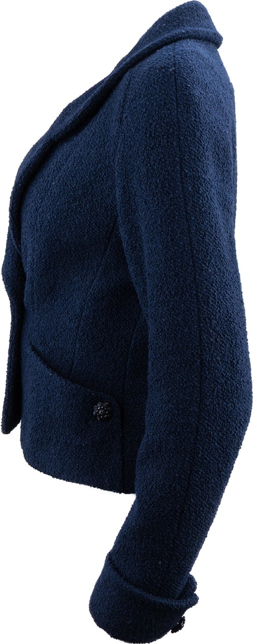 Chanel Chanel Bleu Tweed Jacket (D36 / FR38) Blauw