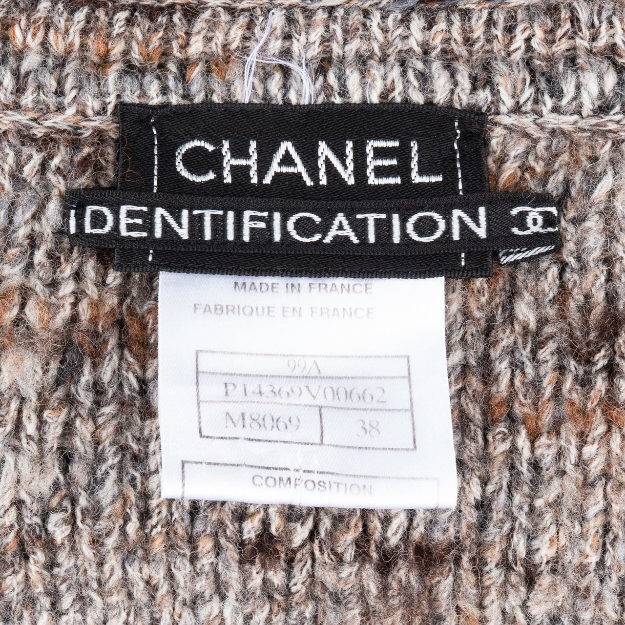 Chanel Chanel Multicolor Tweed 1999 Runway Jacket (D36 / FR38) Donkergrijs