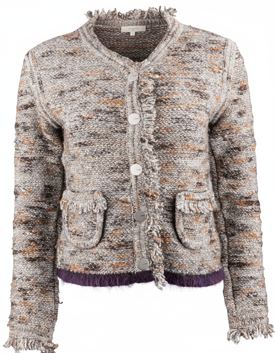 Chanel Chanel Multicolor Tweed 1999 Runway Jacket (D36 / FR38) Donkergrijs