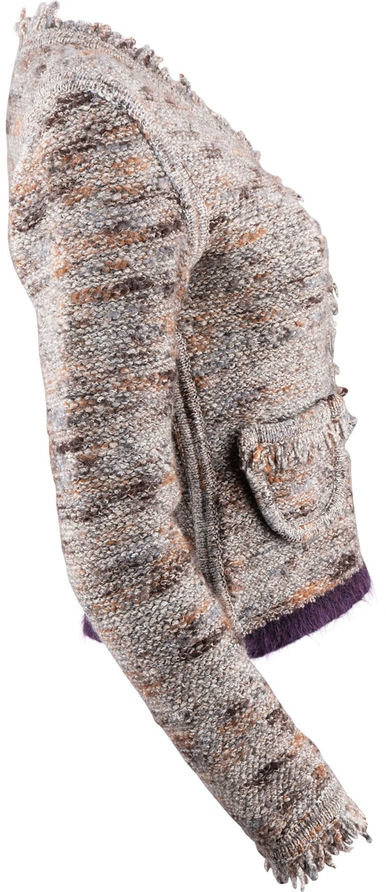 Chanel Multicolor Tweed 1999 Runway Jacket (D36 / FR38) Donkergrijs
