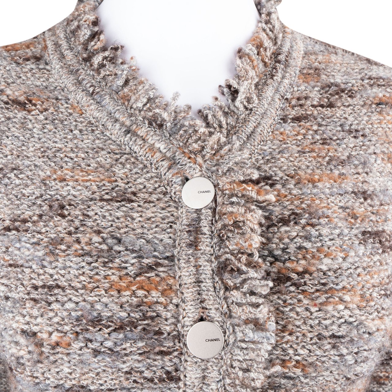 Chanel Multicolor Tweed 1999 Runway Jacket (D36 / FR38) Donkergrijs