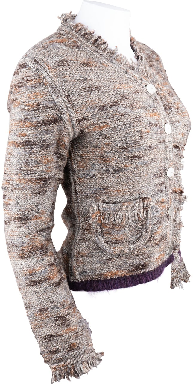 Chanel Chanel Multicolor Tweed 1999 Runway Jacket (D36 / FR38) Donkergrijs