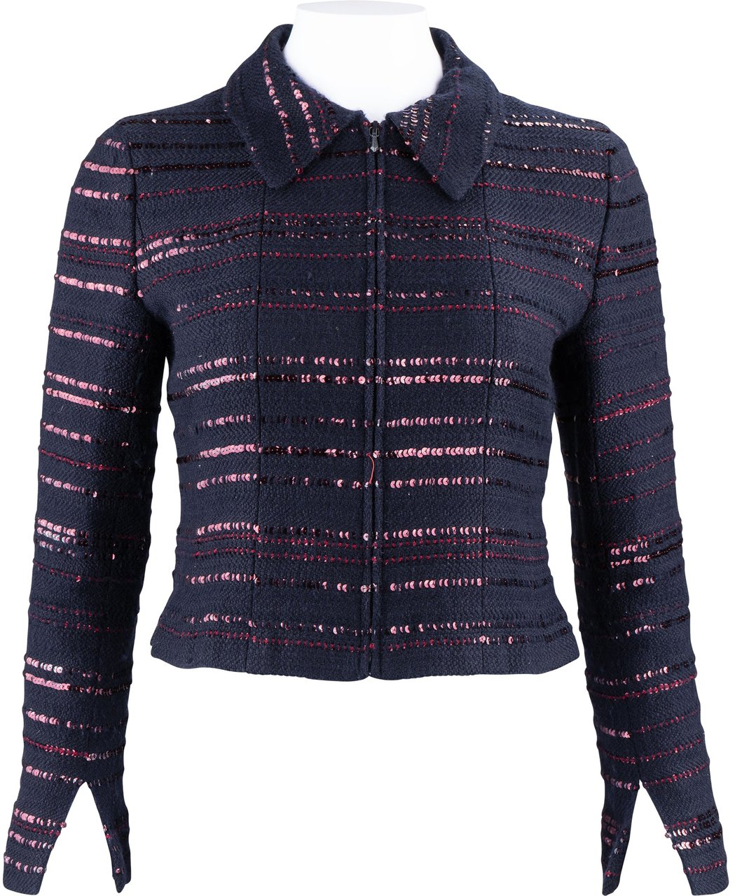 Chanel Limited Runway Pailetten Jacket (D34 / FR36) Blauw