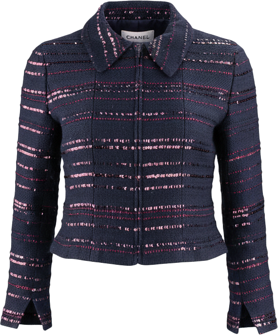 Chanel Chanel Limited Runway Pailetten Jacket (D34 / FR36) Blauw