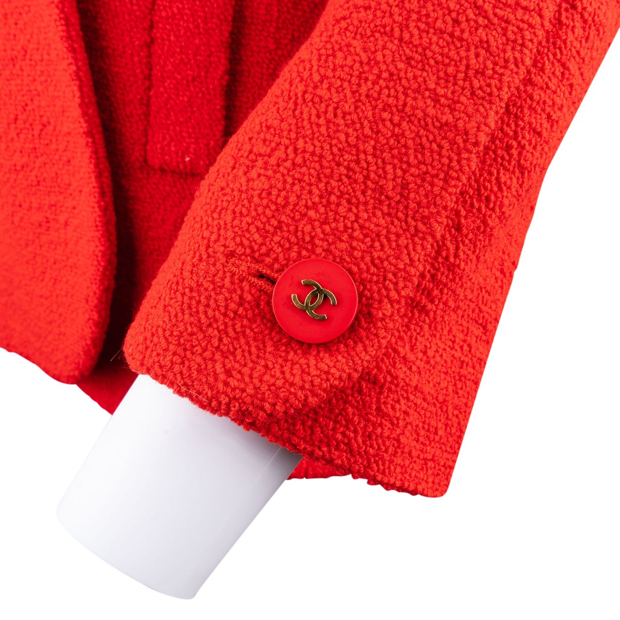 Chanel Chanel Rouge Tweed Boucle Runway Jacket (D36 / FR38) Rood
