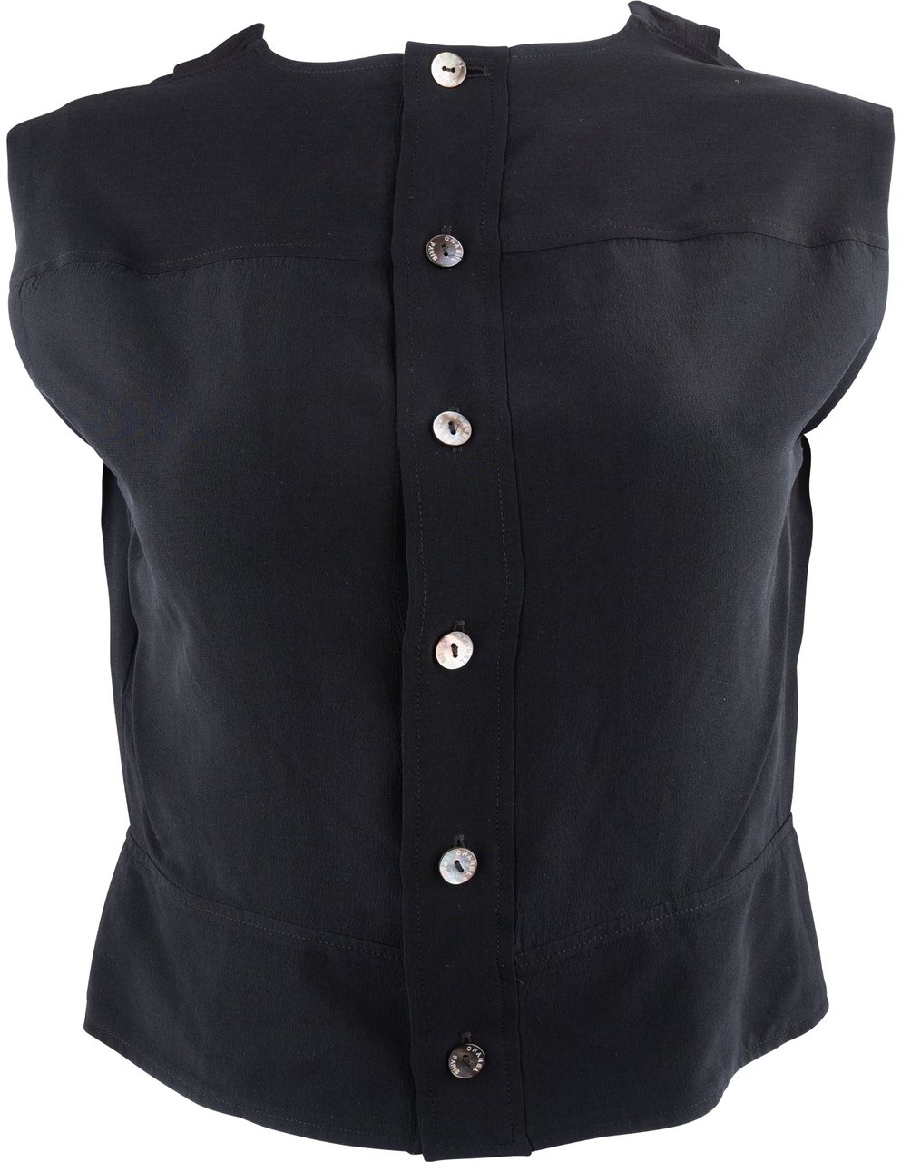 Chanel Chanel Light Black Silk Top (D38 / FR40) Zwart