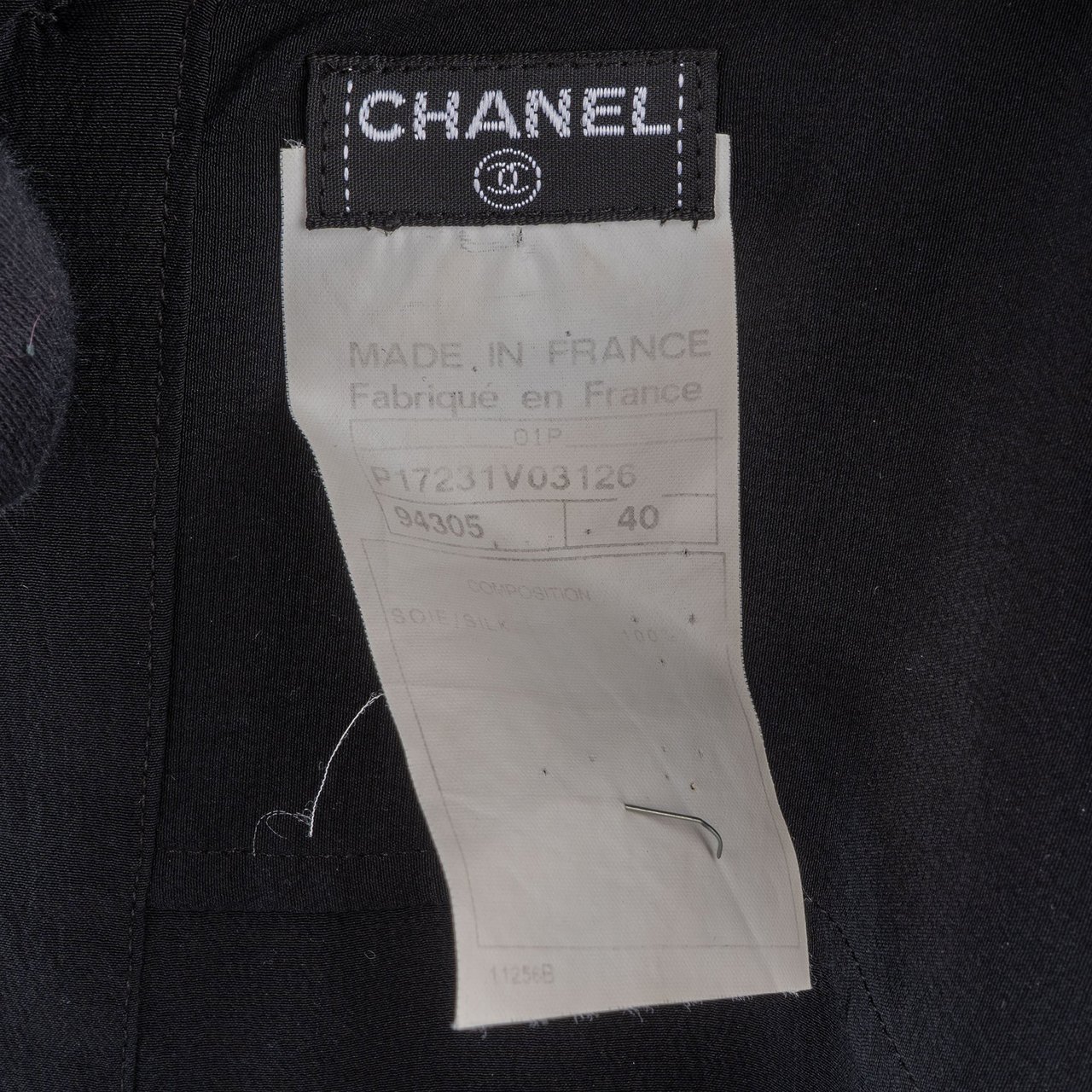 Chanel Chanel Light Black Silk Top (D38 / FR40) Zwart