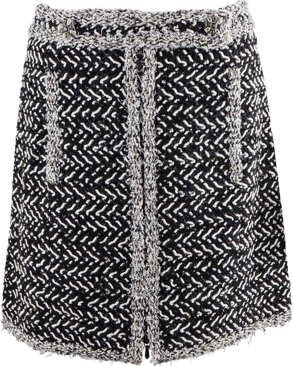 Chanel Classic Tweed Skirt (D36 / FR 38) Zwart