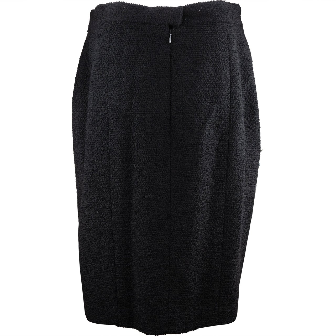 Chanel Chanel Black Wool Skirt (D38 / FR40) Zwart