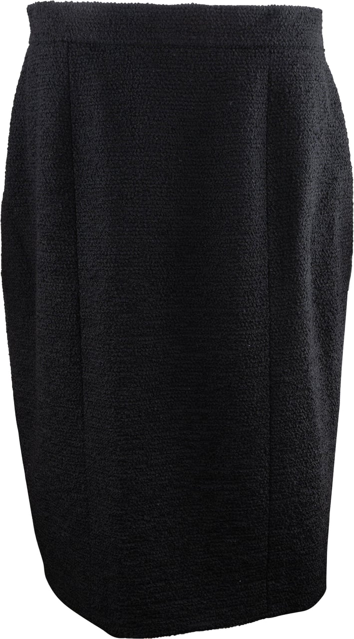 Chanel Chanel Black Wool Skirt (D38 / FR40) Zwart