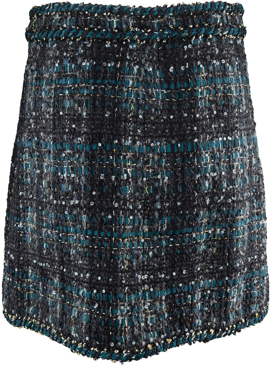 Chanel Chanel Multicolor Tweed Skirt (D38 / FR40) Groen