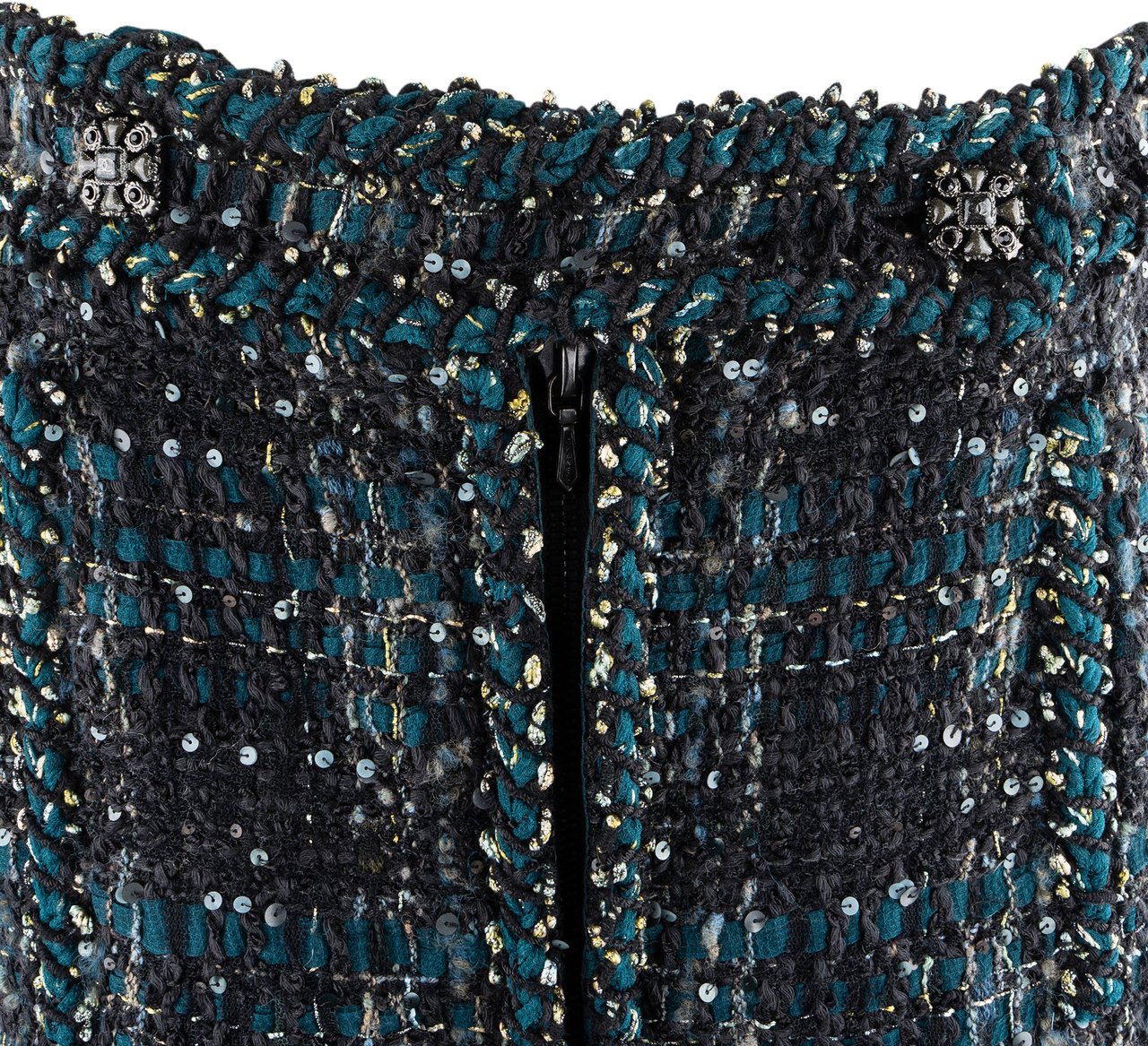 Chanel Chanel Multicolor Tweed Skirt (D38 / FR40) Groen