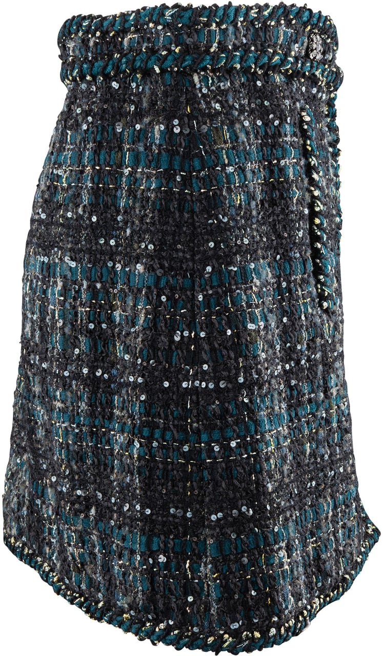 Chanel Chanel Multicolor Tweed Skirt (D38 / FR40) Groen