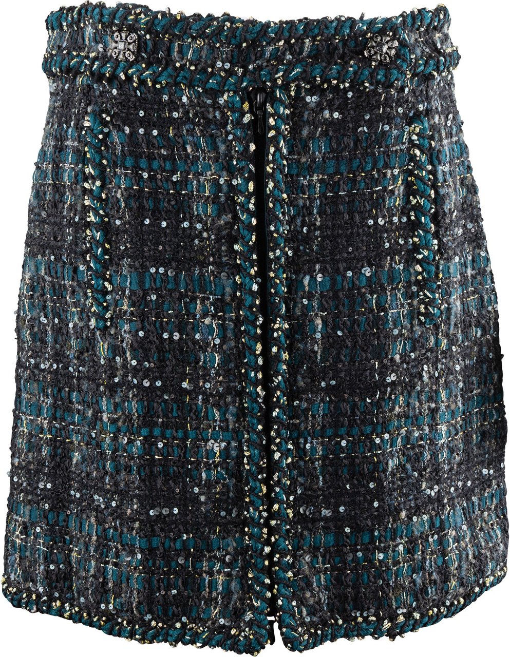 Chanel Chanel Multicolor Tweed Skirt (D38 / FR40) Groen